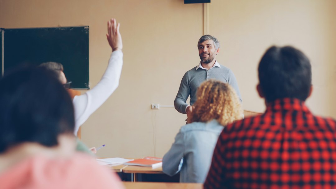 Classroom teacher checking student understanding