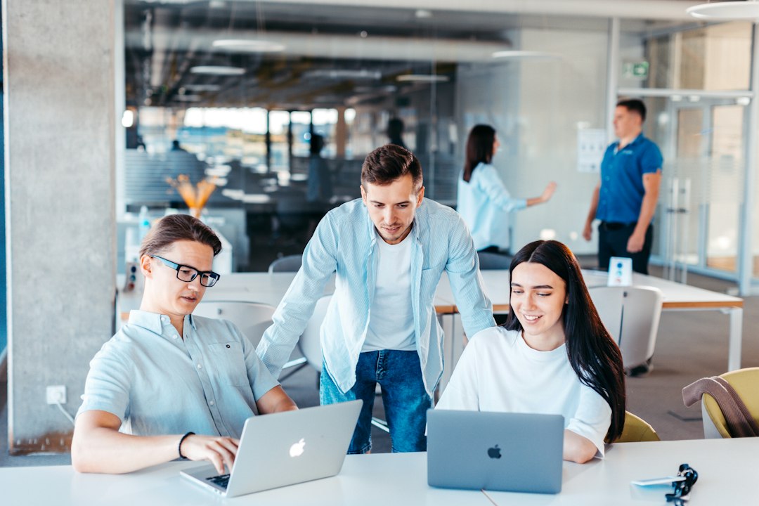 IT professionals meeting at a software company