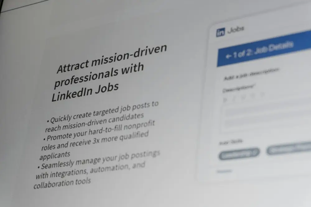 Job listings on a laptop screen while searching for remote work