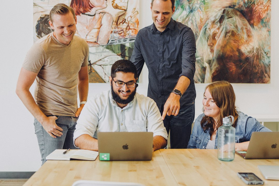 Marketing team reviewing a campaign design