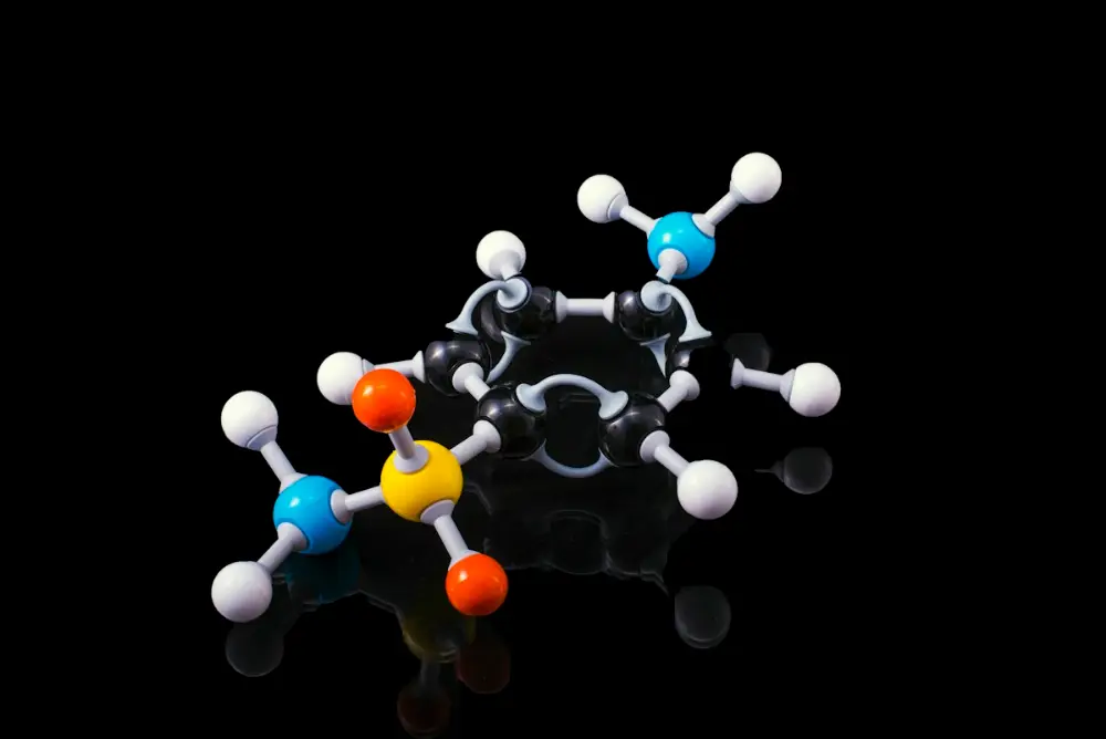 Physical molecular model on a desk