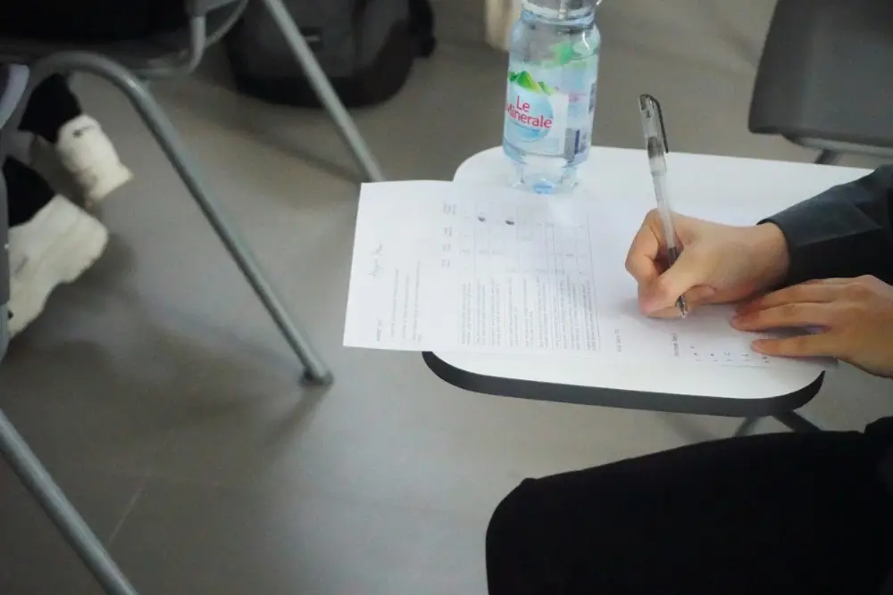 Student working through science practice questions
